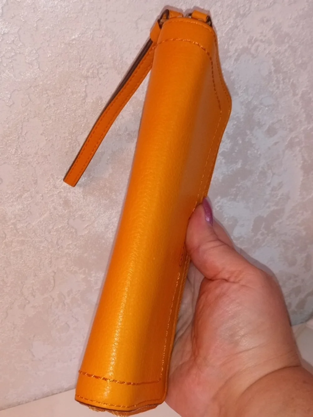 Coach Orange Leather Zip Wristlet